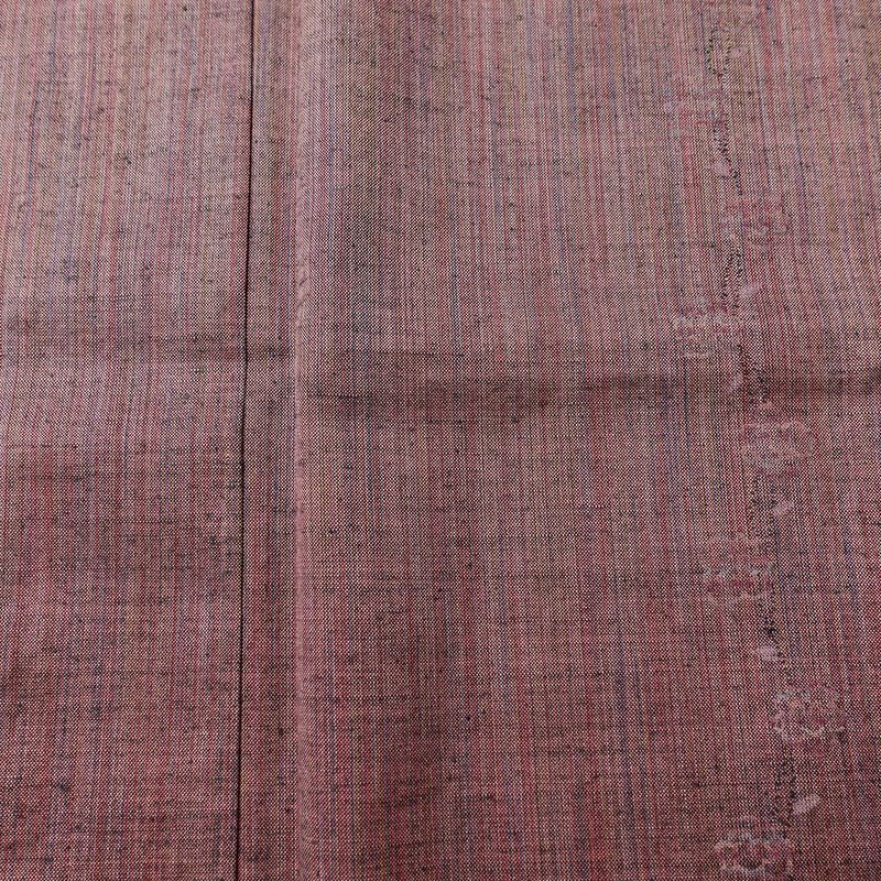 単衣 紬 バチ衿仕立て 正絹 縞柄・線柄 単衣仕立て 身丈158cm 裄丈65cm リサイクル着物 着物 紬地 ピンク_画像6