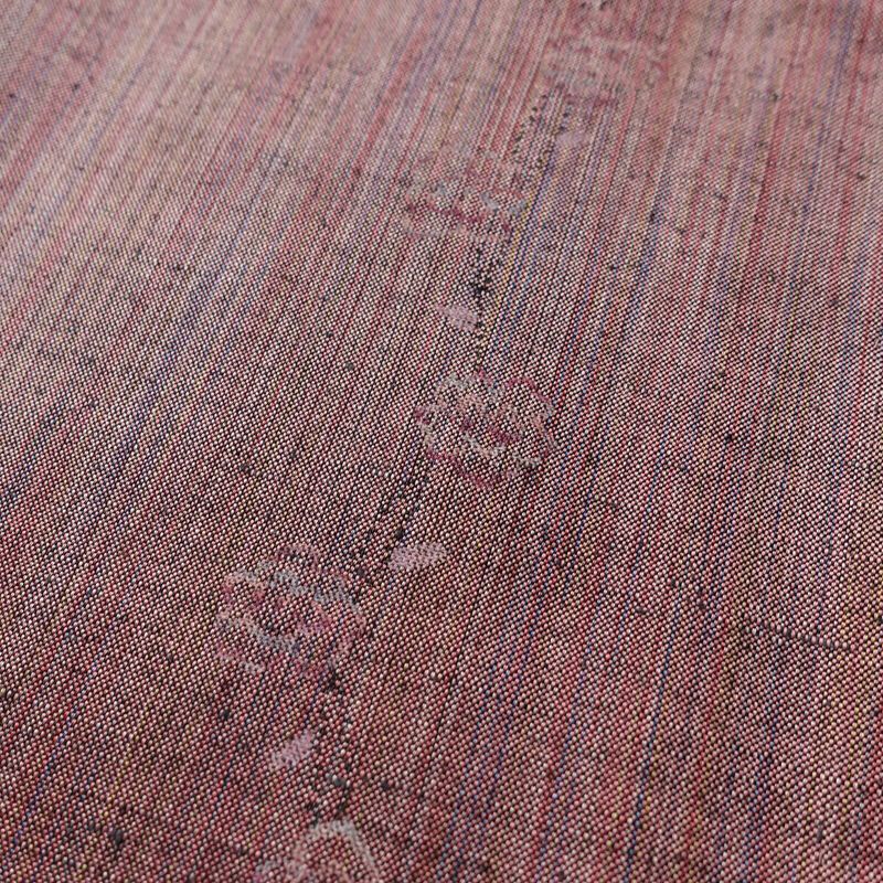 単衣 紬 バチ衿仕立て 正絹 縞柄・線柄 単衣仕立て 身丈158cm 裄丈65cm リサイクル着物 着物 紬地 ピンク_画像8