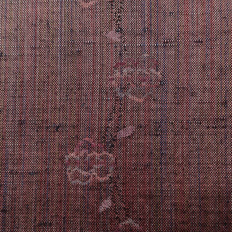 単衣 紬 バチ衿仕立て 正絹 縞柄・線柄 単衣仕立て 身丈158cm 裄丈65cm リサイクル着物 着物 紬地 ピンク_画像10