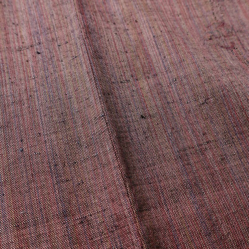 単衣 紬 バチ衿仕立て 正絹 縞柄・線柄 単衣仕立て 身丈158cm 裄丈65cm リサイクル着物 着物 紬地 ピンク_画像11