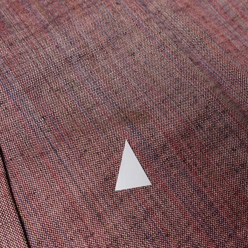 単衣 紬 バチ衿仕立て 正絹 縞柄・線柄 単衣仕立て 身丈158cm 裄丈65cm リサイクル着物 着物 紬地 ピンク_画像13