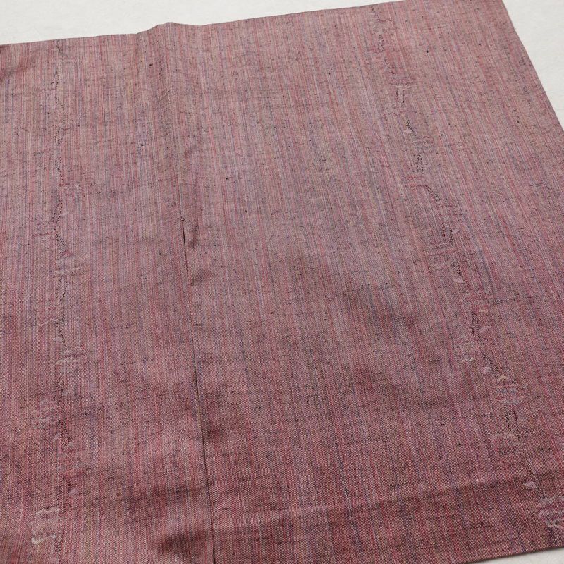 単衣 紬 バチ衿仕立て 正絹 縞柄・線柄 単衣仕立て 身丈158cm 裄丈65cm リサイクル着物 着物 紬地 ピンク_画像14