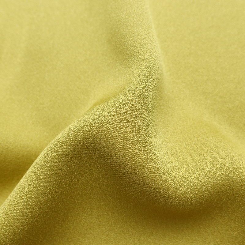 訪問着 美品 しつけ糸付き 正絹 木の葉・植物柄 袷仕立て 身丈157cm 裄丈64.5cm リサイクル着物 着物 箔 金彩 入学式 卒業式 七五三 お宮参り フォーマル 黄・黄土色_画像21