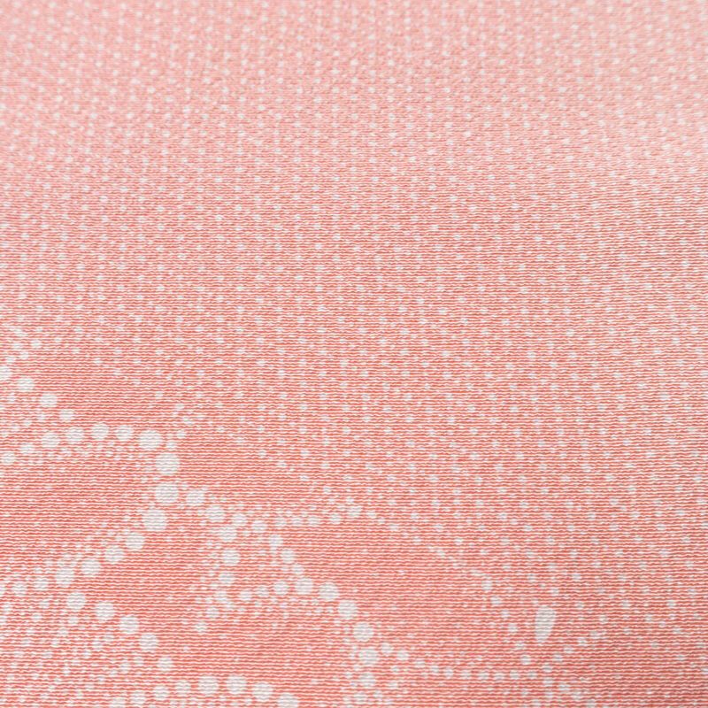 単衣 付下 美品 坂口幸市 落款入り 縮緬 正絹 古典柄 単衣仕立て 身丈162cm 裄丈66.5cm リサイクル着物 着物 ピンク_画像9