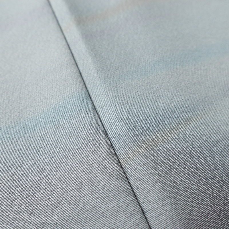 小紋 美品 しつけ糸付き 縮緬 一つ紋付き 正絹 その他の柄 袷仕立て 身丈169cm 裄丈68.5cm リサイクル着物 着物 共八掛 青・紺_画像11