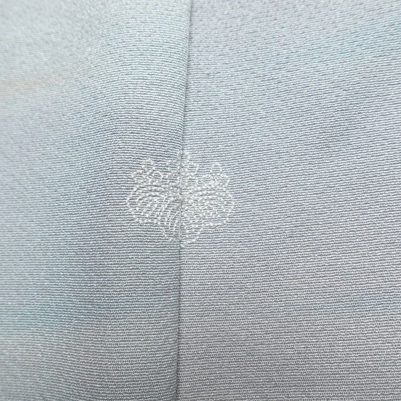 小紋 美品 しつけ糸付き 縮緬 一つ紋付き 正絹 その他の柄 袷仕立て 身丈169cm 裄丈68.5cm リサイクル着物 着物 共八掛 青・紺_画像13