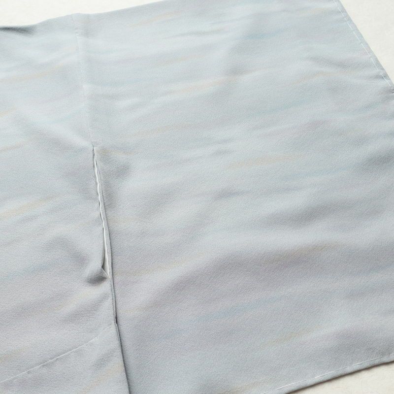 小紋 美品 しつけ糸付き 縮緬 一つ紋付き 正絹 その他の柄 袷仕立て 身丈169cm 裄丈68.5cm リサイクル着物 着物 共八掛 青・紺_画像14