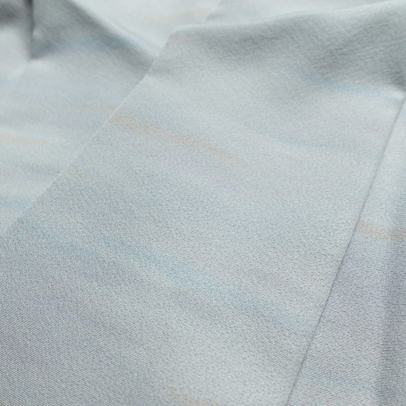 小紋 美品 しつけ糸付き 縮緬 一つ紋付き 正絹 その他の柄 袷仕立て 身丈169cm 裄丈68.5cm リサイクル着物 着物 共八掛 青・紺_画像18