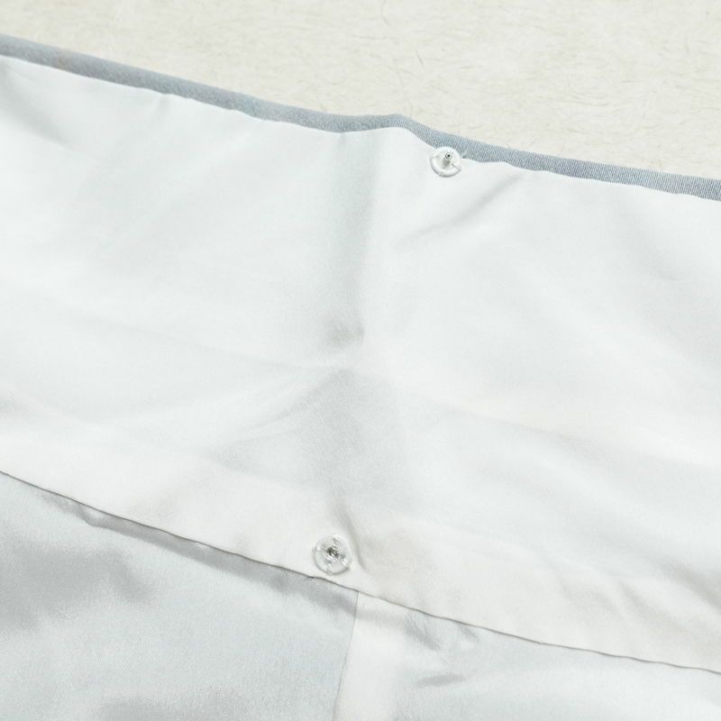 小紋 美品 しつけ糸付き 縮緬 一つ紋付き 正絹 その他の柄 袷仕立て 身丈169cm 裄丈68.5cm リサイクル着物 着物 共八掛 青・紺_画像20