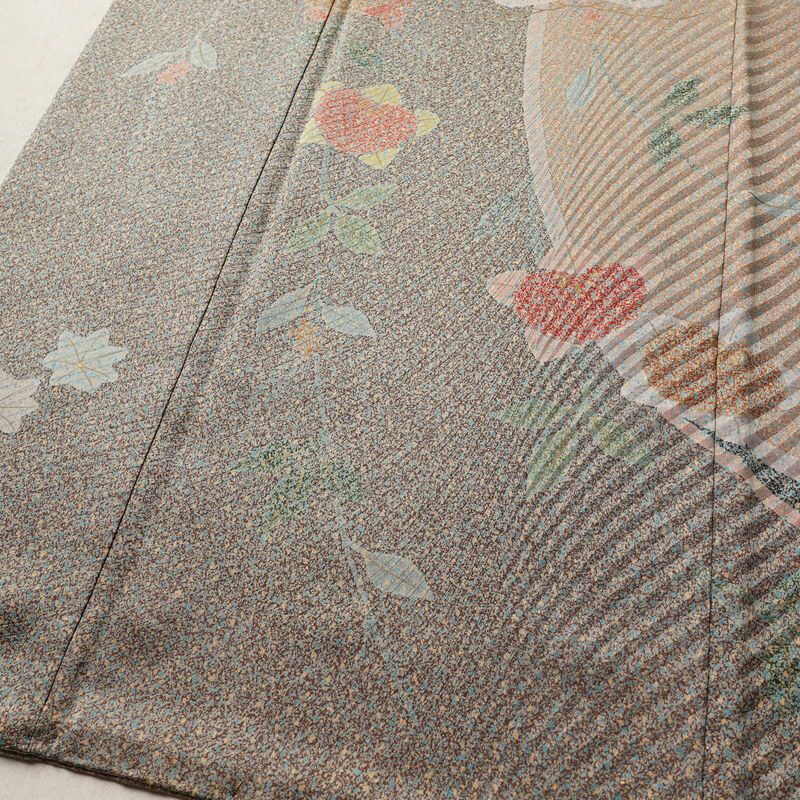 訪問着 正絹 花柄 袷仕立て 身丈161cm 裄丈63.5cm リサイクル着物 着物 共八掛 入学式 卒業式 七五三 お宮参り フォーマル 多色使い_画像4