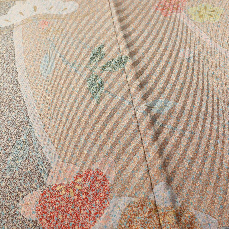 訪問着 正絹 花柄 袷仕立て 身丈161cm 裄丈63.5cm リサイクル着物 着物 共八掛 入学式 卒業式 七五三 お宮参り フォーマル 多色使い_画像10