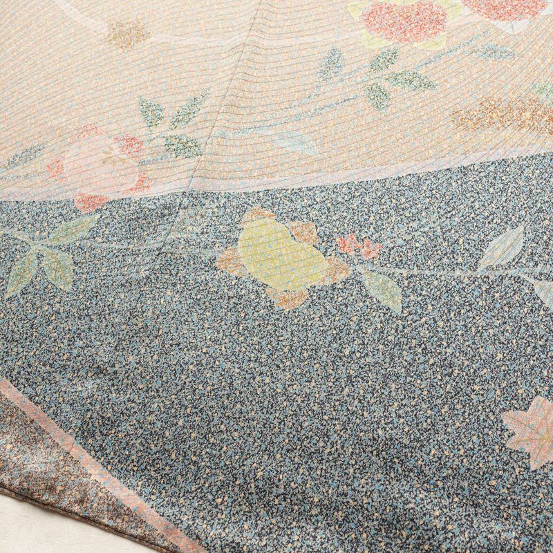 訪問着 正絹 花柄 袷仕立て 身丈161cm 裄丈63.5cm リサイクル着物 着物 共八掛 入学式 卒業式 七五三 お宮参り フォーマル 多色使い_画像11