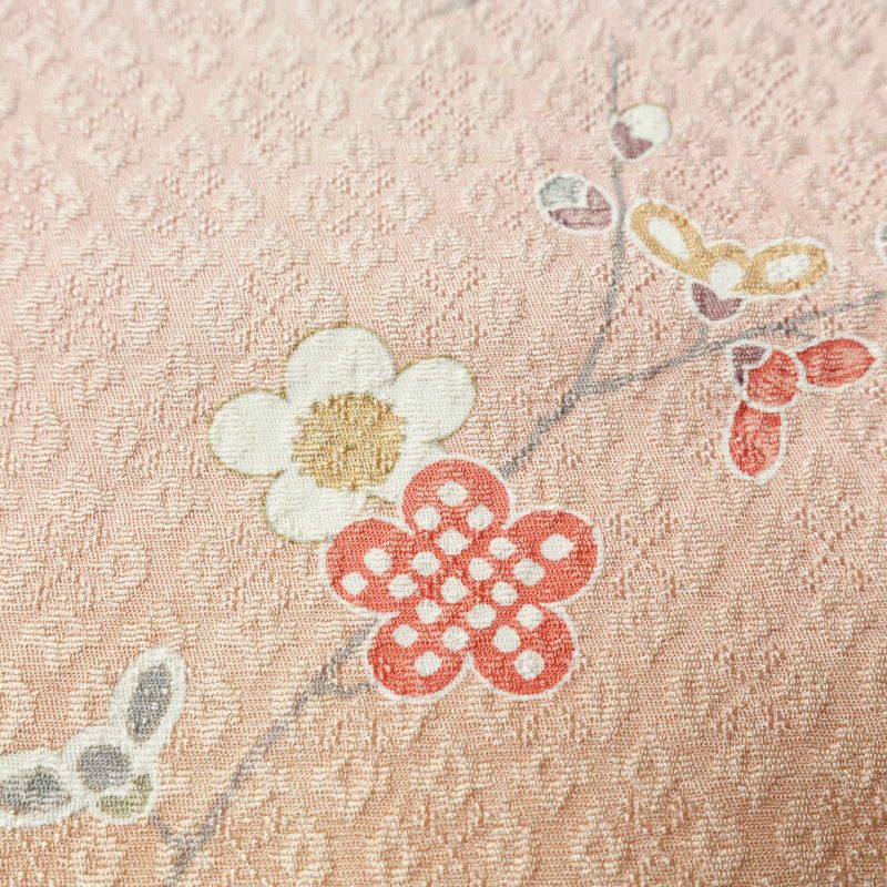 単衣 訪問着 良品 正絹 花柄 単衣仕立て 身丈168.5cm 裄丈68cm リサイクル着物 一部しつけ糸付き 着物 箔 ピンク_画像11