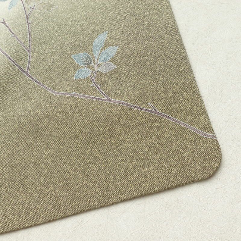 訪問着 縮緬 一つ紋付き 正絹 木の葉・植物柄 袷仕立て 身丈157cm 裄丈67.5cm リサイクル着物 着物 共八掛 入学式 卒業式 七五三 お宮参り フォーマル 上品 緑・うぐいす色_画像15