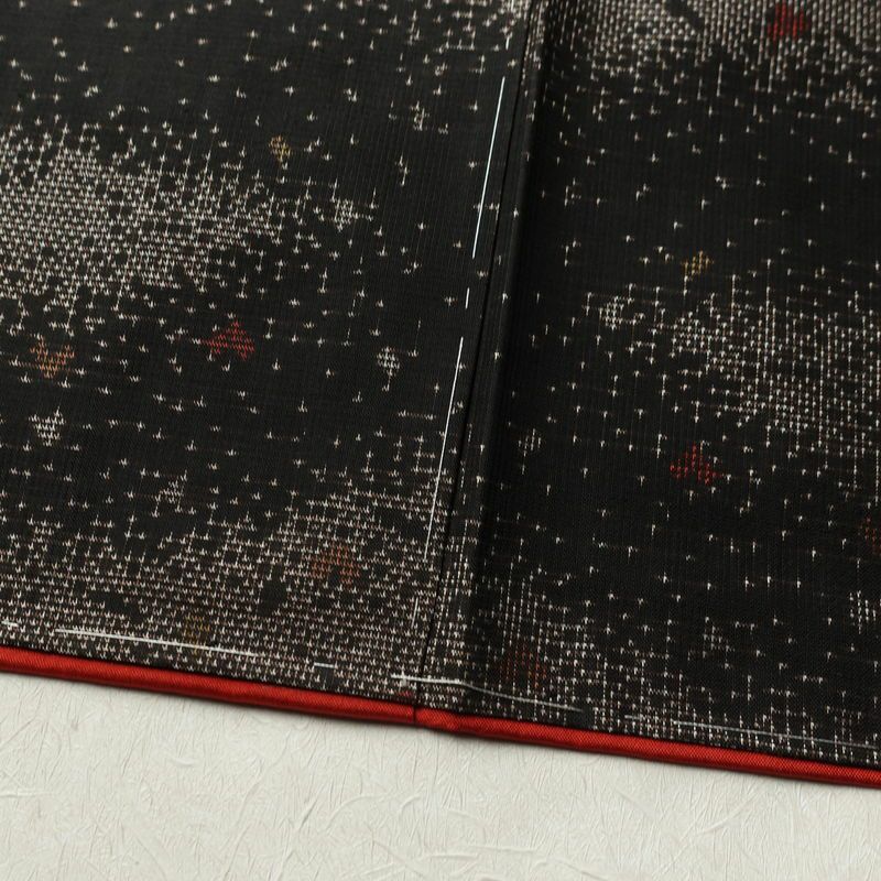 大島紬 良品 証紙なし しつけ糸付き 正絹 木の葉・植物柄 袷仕立て 身丈161cm 裄丈66cm リサイクル着物 着物 茶_画像12