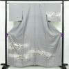 付け下げ 美品 しつけ糸付き 正絹 風景柄 袷仕立て 身丈159cm 裄丈65cm リサイクル着物 着物 入学式 卒業式 七五三 お宮参り くすみブルー フォーマル 青・紺_画像1