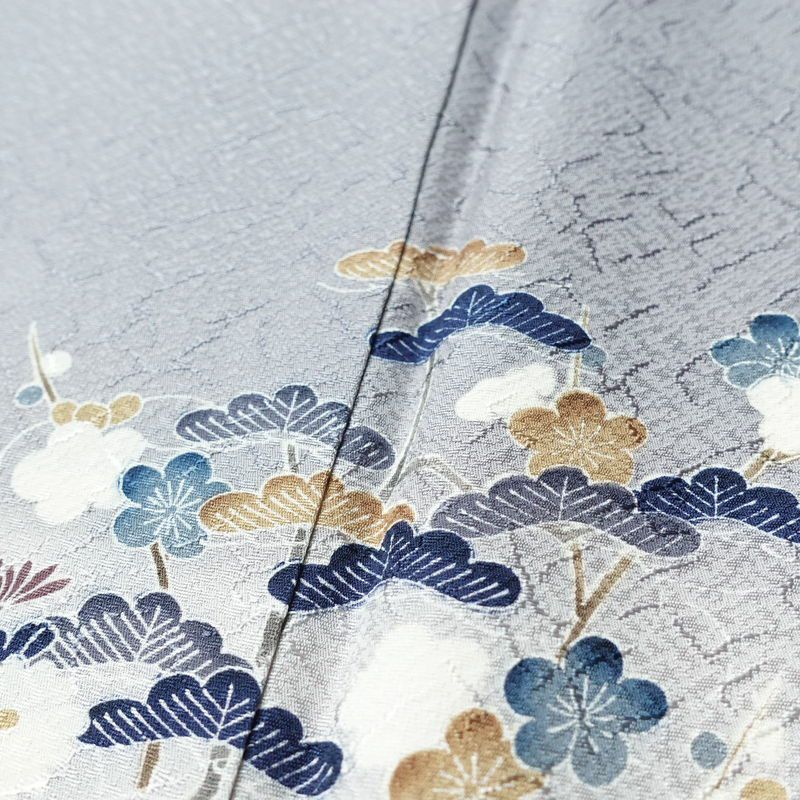 付け下げ 美品 しつけ糸付き 正絹 風景柄 袷仕立て 身丈159cm 裄丈65cm リサイクル着物 着物 入学式 卒業式 七五三 お宮参り くすみブルー フォーマル 青・紺_画像10