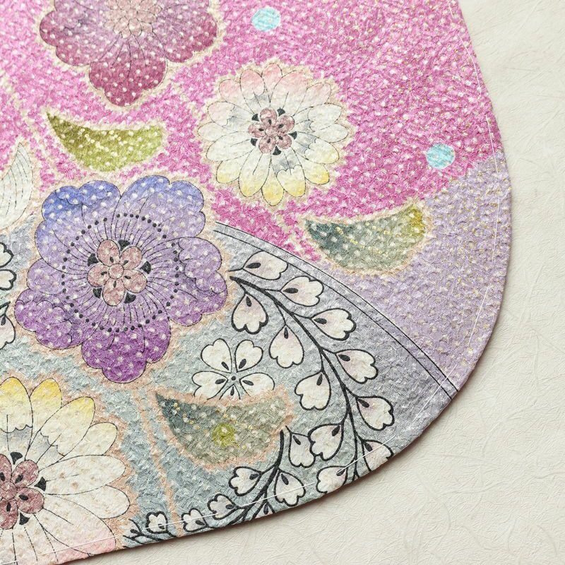 訪問着 美品 しつけ糸付き 絞り 総絞り 正絹 花柄 袷仕立て 身丈167.5cm 裄丈68.5cm リサイクル着物 着物 箔 入学式 結婚式 パーティー フォーマル 華やか 紫・藤色_画像16