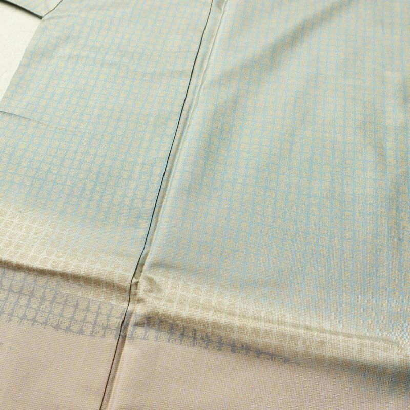 付け下げ 正絹 その他の柄 袷仕立て 身丈161cm 裄丈63.5cm リサイクル着物 着物 モダン 紬地 青・紺_画像5