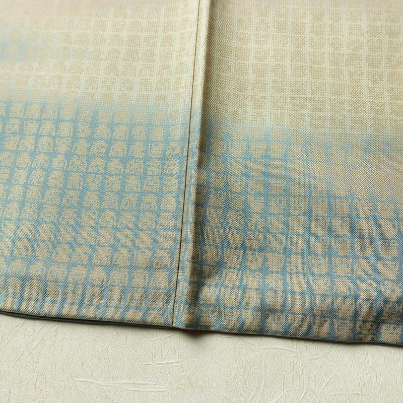 付け下げ 正絹 その他の柄 袷仕立て 身丈161cm 裄丈63.5cm リサイクル着物 着物 モダン 紬地 青・紺_画像9