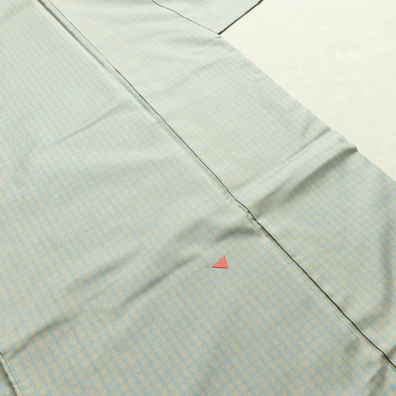 付け下げ 正絹 その他の柄 袷仕立て 身丈161cm 裄丈63.5cm リサイクル着物 着物 モダン 紬地 青・紺_画像10