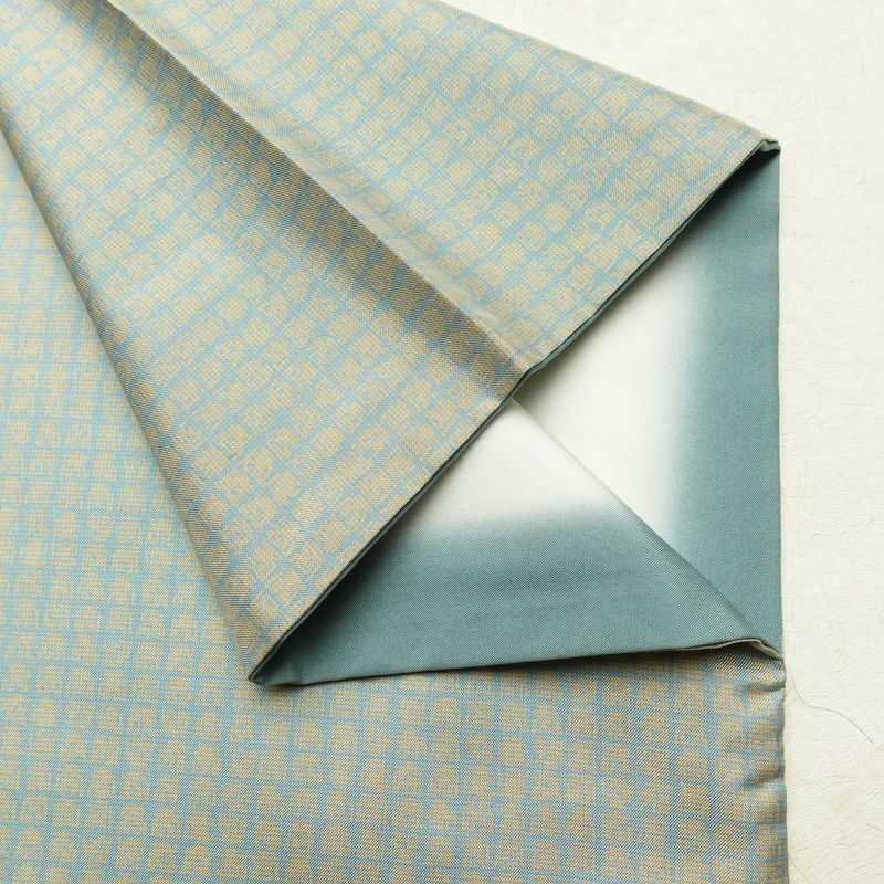 付け下げ 正絹 その他の柄 袷仕立て 身丈161cm 裄丈63.5cm リサイクル着物 着物 モダン 紬地 青・紺_画像15