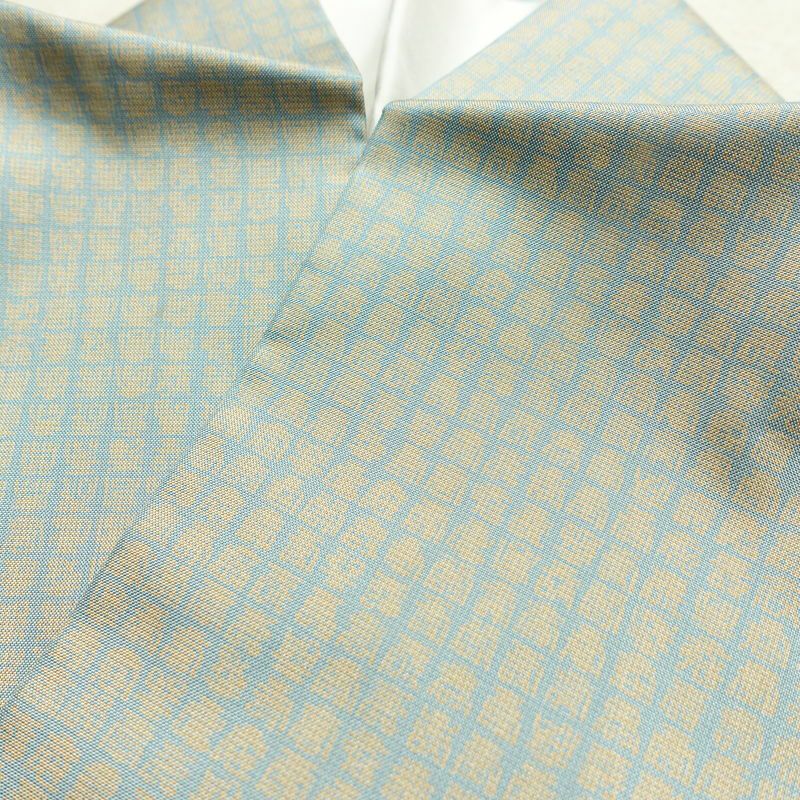 付け下げ 正絹 その他の柄 袷仕立て 身丈161cm 裄丈63.5cm リサイクル着物 着物 モダン 紬地 青・紺_画像18