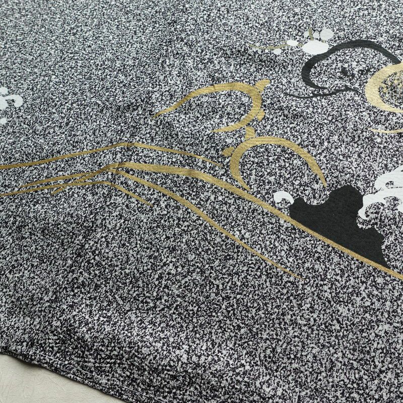 付け下げ 良品 しつけ糸付き 金駒刺繍 一つ紋付き 正絹 木の葉・植物柄 袷仕立て 身丈163.5cm 裄丈68.5cm リサイクル着物 着物 箔 共八掛 グレー_画像12