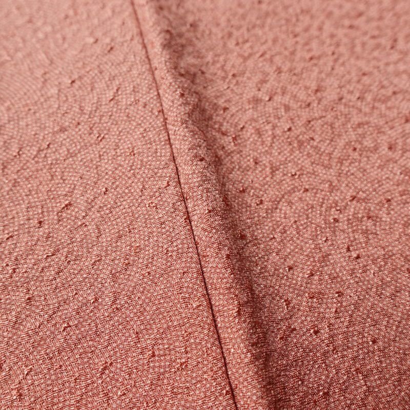 小紋 良品 鮫小紋 落款入り 圓間 正絹 流水・波柄 袷仕立て 身丈164.5cm 裄丈65.5cm リサイクル着物 着物 作家物 シンプル 洒落 ピンク_画像9