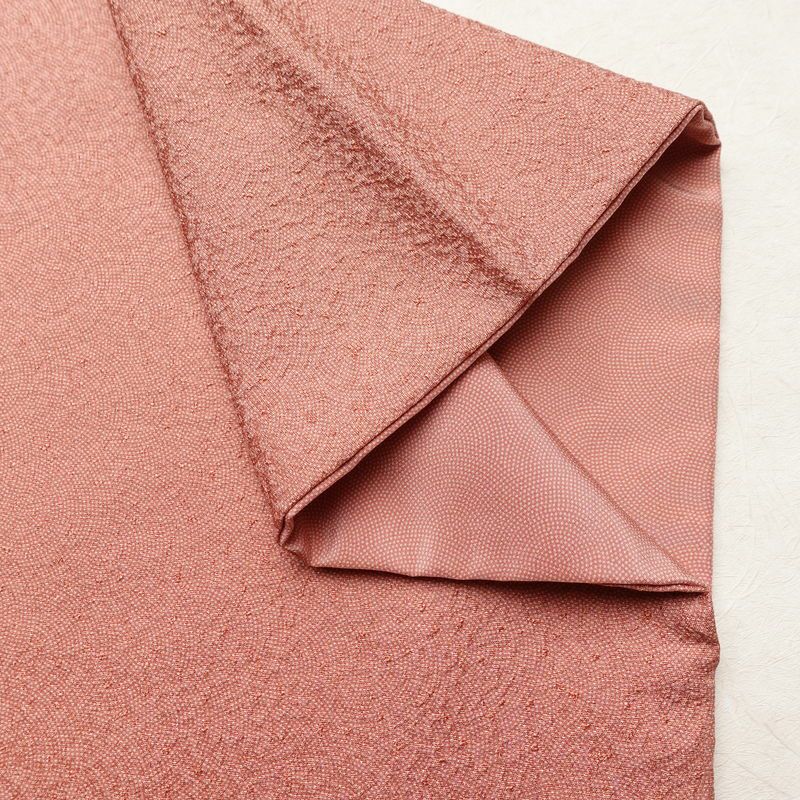 小紋 良品 鮫小紋 落款入り 圓間 正絹 流水・波柄 袷仕立て 身丈164.5cm 裄丈65.5cm リサイクル着物 着物 作家物 シンプル 洒落 ピンク_画像13