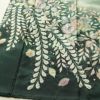 訪問着 良品 辻が花 落款入り 絞り 正絹 花柄 袷仕立て 身丈161.5cm 裄丈67.5cm リサイクル着物 着物 結婚式 パーティー フォーマル 華やか 緑・うぐいす色_画像4