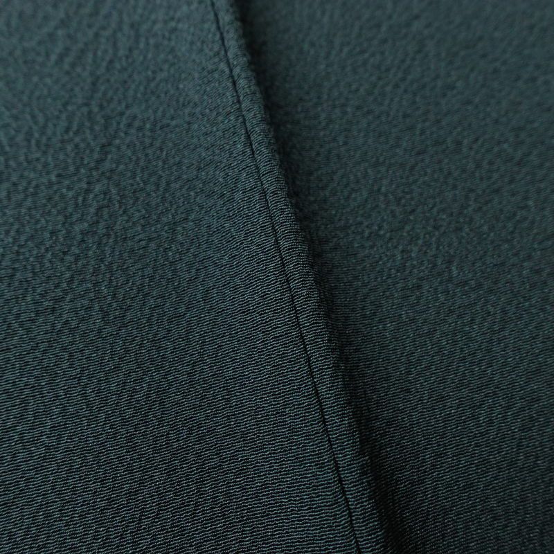 付け下げ 落款入り 辻村寿三郎 ジュサブロー 縮緬 正絹 花柄 袷仕立て 身丈159cm 裄丈63cm リサイクル着物 着物 卒業式 七五三 お宮参り フォーマル シンプル 緑・うぐいす色_画像9