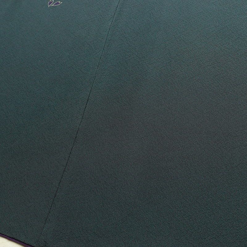 付け下げ 落款入り 辻村寿三郎 ジュサブロー 縮緬 正絹 花柄 袷仕立て 身丈159cm 裄丈63cm リサイクル着物 着物 卒業式 七五三 お宮参り フォーマル シンプル 緑・うぐいす色_画像11