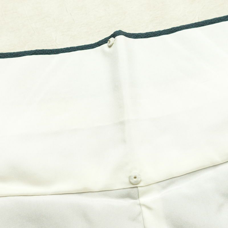 付け下げ 落款入り 辻村寿三郎 ジュサブロー 縮緬 正絹 花柄 袷仕立て 身丈159cm 裄丈63cm リサイクル着物 着物 卒業式 七五三 お宮参り フォーマル シンプル 緑・うぐいす色_画像20