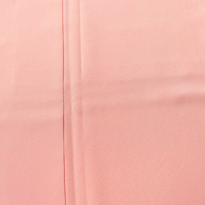 色無地 美品 しつけ糸付き 縮緬 一つ紋付き 正絹 無地 袷仕立て 身丈165.5cm 裄丈66.5cm リサイクル着物 着物 お茶会 フォーマル シンプル ピンク_画像6