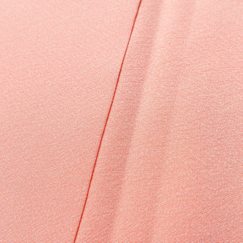 色無地 美品 しつけ糸付き 縮緬 一つ紋付き 正絹 無地 袷仕立て 身丈165.5cm 裄丈66.5cm リサイクル着物 着物 お茶会 フォーマル シンプル ピンク_画像9