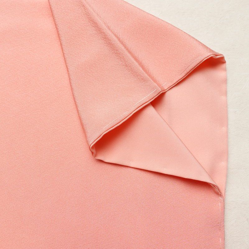 色無地 美品 しつけ糸付き 縮緬 一つ紋付き 正絹 無地 袷仕立て 身丈165.5cm 裄丈66.5cm リサイクル着物 着物 お茶会 フォーマル シンプル ピンク_画像14