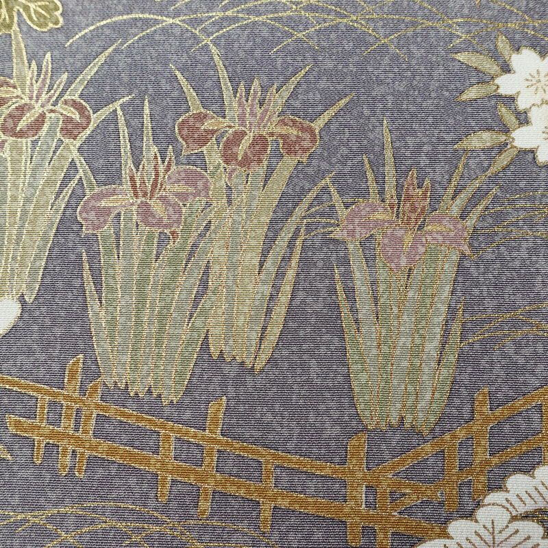 訪問着 良品 金駒刺繍 正絹 風景柄 袷仕立て 身丈166cm 裄丈68cm リサイクル着物 着物 箔 金彩 入学式 卒業式 七五三 お宮参り フォーマル 上品 紫・藤色_画像9