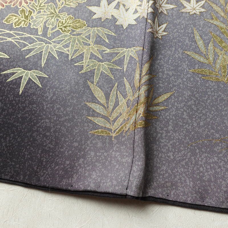 訪問着 良品 金駒刺繍 正絹 風景柄 袷仕立て 身丈166cm 裄丈68cm リサイクル着物 着物 箔 金彩 入学式 卒業式 七五三 お宮参り フォーマル 上品 紫・藤色_画像11