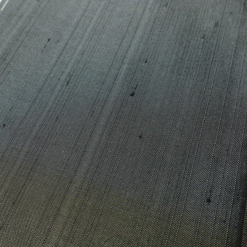 紬 付下 美品 しつけ糸付き 正絹 縞柄・線柄 袷仕立て 身丈159cm 裄丈66cm リサイクル着物 着物 シンプル おしゃれ 緑・うぐいす色_画像9