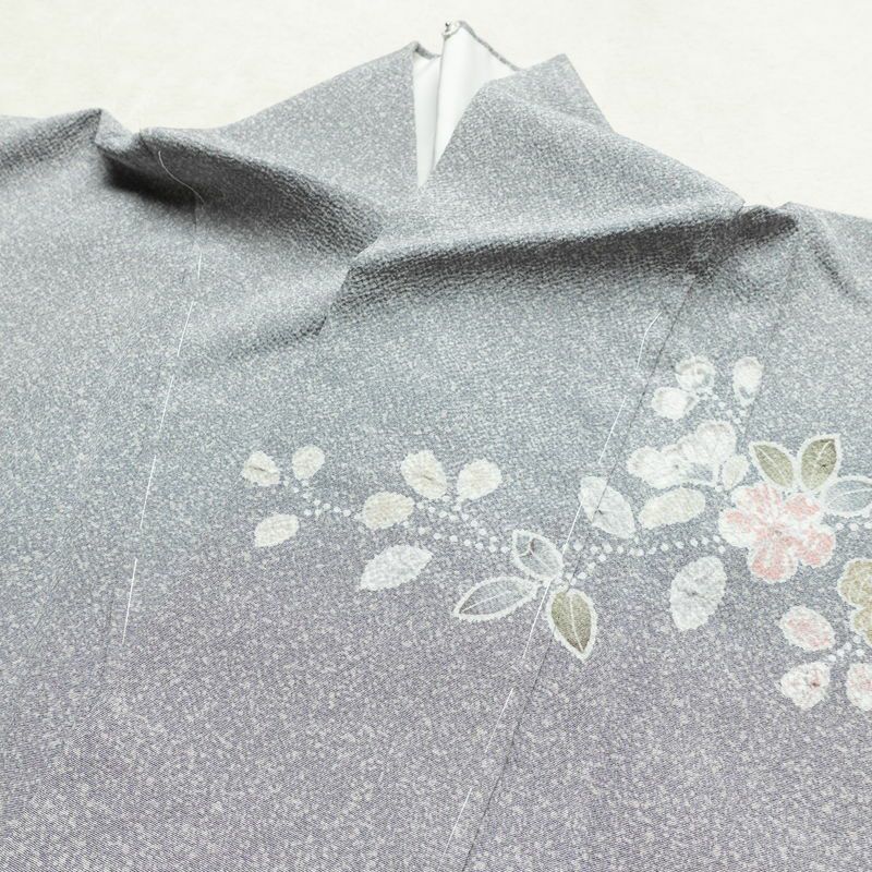 訪問着 良品 しつけ糸付き 縮緬 正絹 古典柄 袷仕立て 絞り 身丈163.5cm 裄丈67cm リサイクル着物 着物 箔 共八掛 入学式 卒業式 結婚式 七五三 お宮参り フォーマル 青・紺_画像17