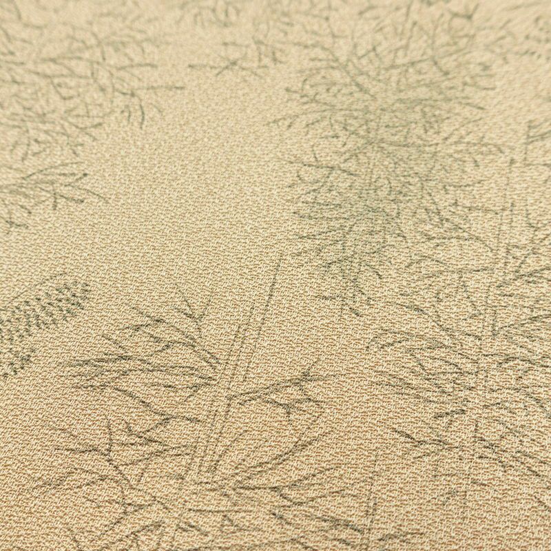 小紋 正絹 風景柄 袷仕立て 身丈147cm 裄丈61.5cm リサイクル着物 着物 ベージュ_画像9