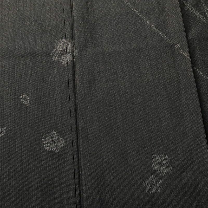 大島紬 付下 美品 証紙あり 落款入り しつけ糸付き 正絹 花柄 袷仕立て 身丈152cm 裄丈65cm リサイクル着物 おしゃれ 着物 茶_画像6