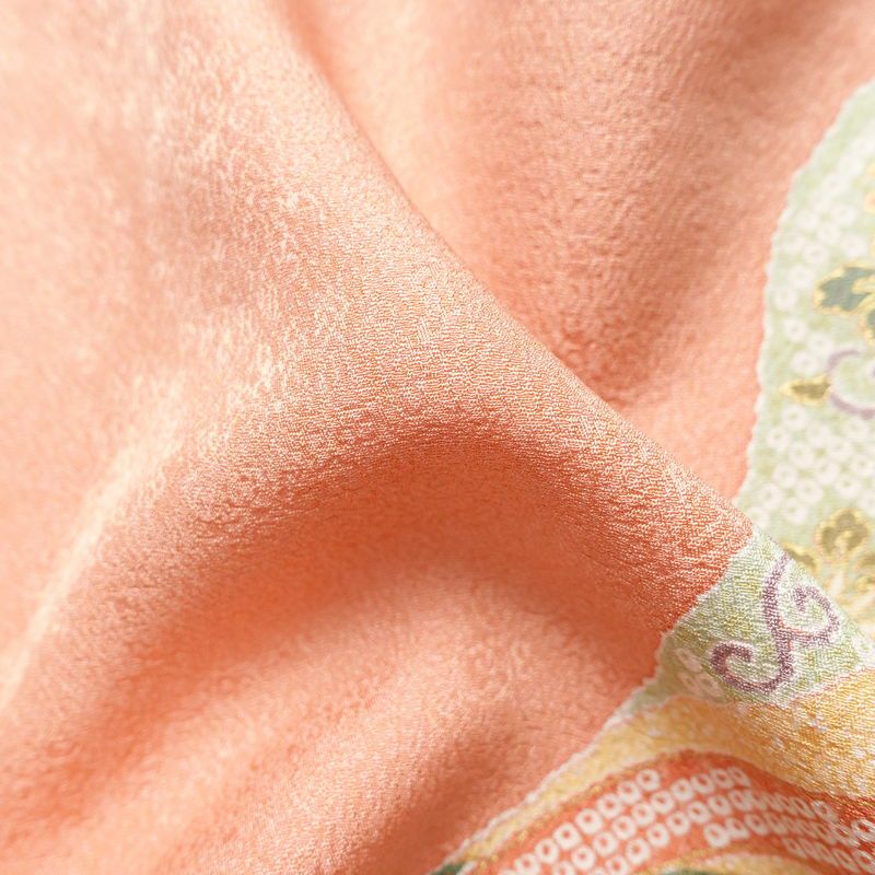 訪問着 美品 しつけ糸付き 絞り 正絹 花柄 袷仕立て 身丈167.5cm 裄丈65cm リサイクル着物 着物 刺繍 金彩 入学式 結婚式 パーティー フォーマル 絞り加工 華やか ピンク_画像23