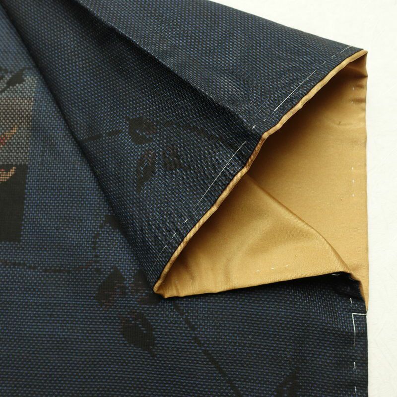 大島紬 古代染色 純泥染 良品 証紙あり しつけ糸付き 正絹 花柄 袷仕立て 身丈159cm 裄丈63cm リサイクル着物 着物 青・紺_画像14