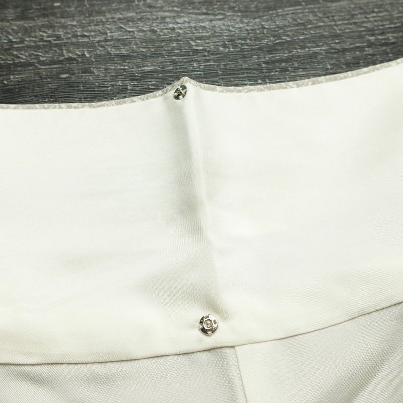 訪問着 美品 しつけ糸付き 正絹 木の葉・植物柄 袷仕立て 身丈157.5cm 裄丈68cm リサイクル着物 着物 刺繍 箔 未使用品 入学式 卒業式 七五三 お宮参り フォーマル 上品 グレージュ ベージュ_画像21