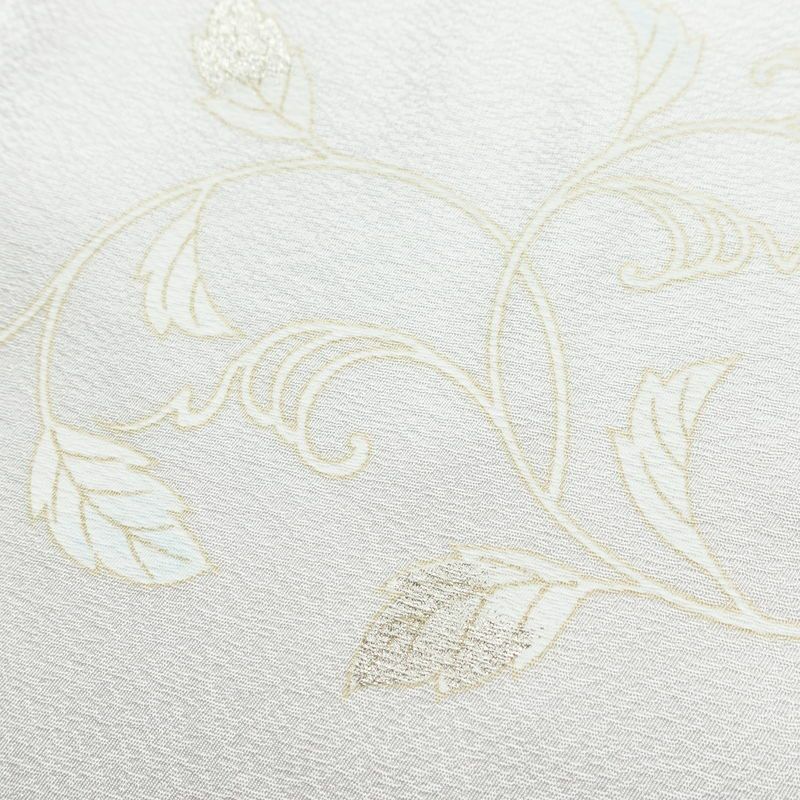 付け下げ 美品 しつけ糸付き 正絹 木の葉・植物柄 袷仕立て 身丈159.5cm 裄丈65cm リサイクル着物 着物 刺繍 箔 入学式 卒業式 七五三 お宮参り フォーマル 上品 紫・藤色_画像17