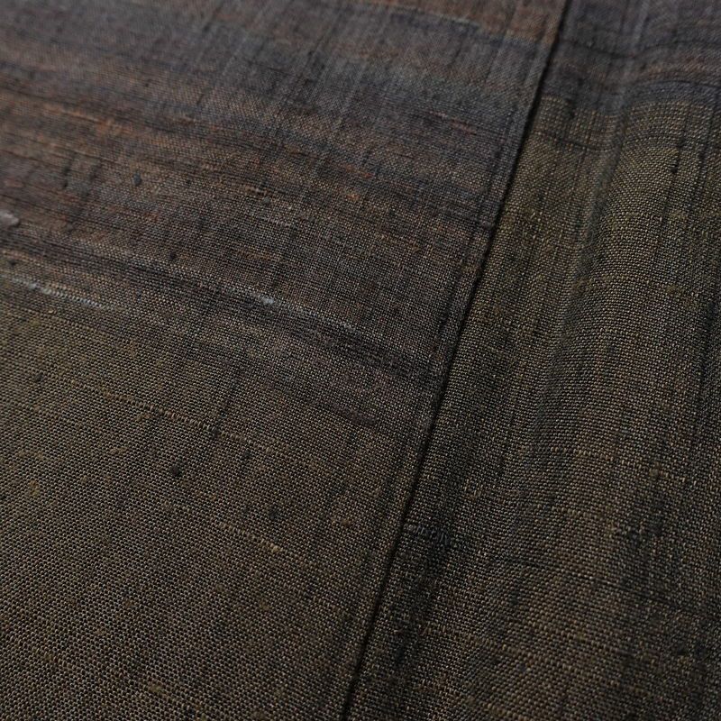 紬 正絹 縞柄・線柄 袷仕立て 身丈152.5cm 裄丈62cm リサイクル着物 着物 モダン 緑・うぐいす色_画像10