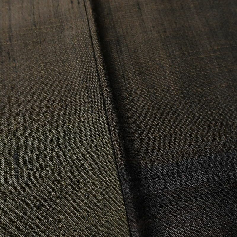 紬 正絹 縞柄・線柄 袷仕立て 身丈152.5cm 裄丈62cm リサイクル着物 着物 モダン 緑・うぐいす色_画像11