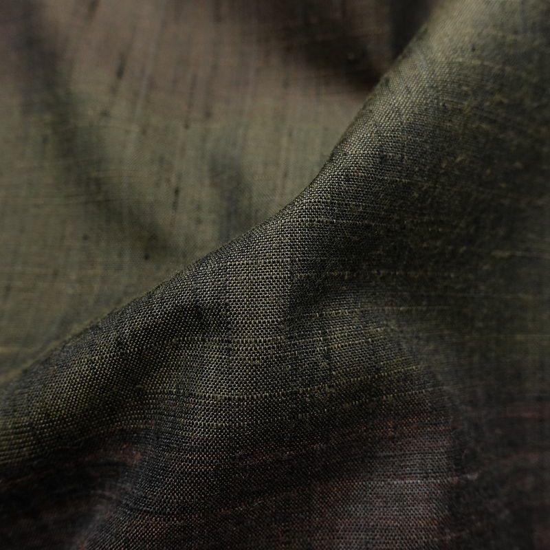 紬 正絹 縞柄・線柄 袷仕立て 身丈152.5cm 裄丈62cm リサイクル着物 着物 モダン 緑・うぐいす色_画像20